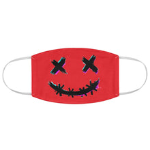 Load image into Gallery viewer, Crazy Scary Brush Stroke Smile 3D Fabric Face Mask- Red