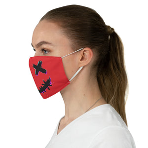 Crazy Scary Brush Stroke Smile 3D Fabric Face Mask- Red