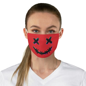 Crazy Scary Brush Stroke Smile 3D Fabric Face Mask- Red