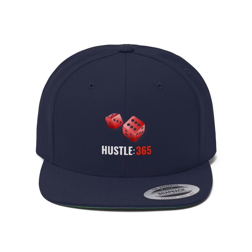 Rolling Dice HUSTLE:365 - Unisex Flat Bill Hat