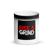 Load image into Gallery viewer, Matte Black Magic Mug- Rise &amp; Grind